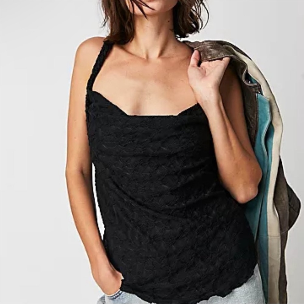 NWT Free People Black Mykonos Tank Size L